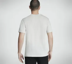 Partes De Cima|Partes De Cima-SKECHERS GO DRI Pima Signature V-Neck BRANCO / TAUPE
