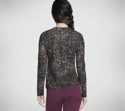 Partes De Cima|Partes De Cima-SKECHERS GO DRI Serene Cheetah Long Sleeve NATURAL / TAUPE