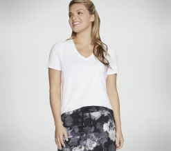 Partes De Cima|Partes De Cima-SKECHERS GO DRI Serene V-Neck Top BRANCO