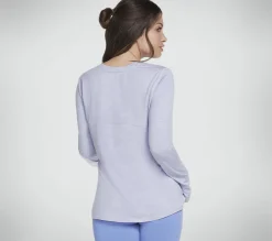 Partes De Cima|Partes De Cima-SKECHERS GO DRI SWIFT Long Sleeve Crew LAVANDA / ROSA CLARO