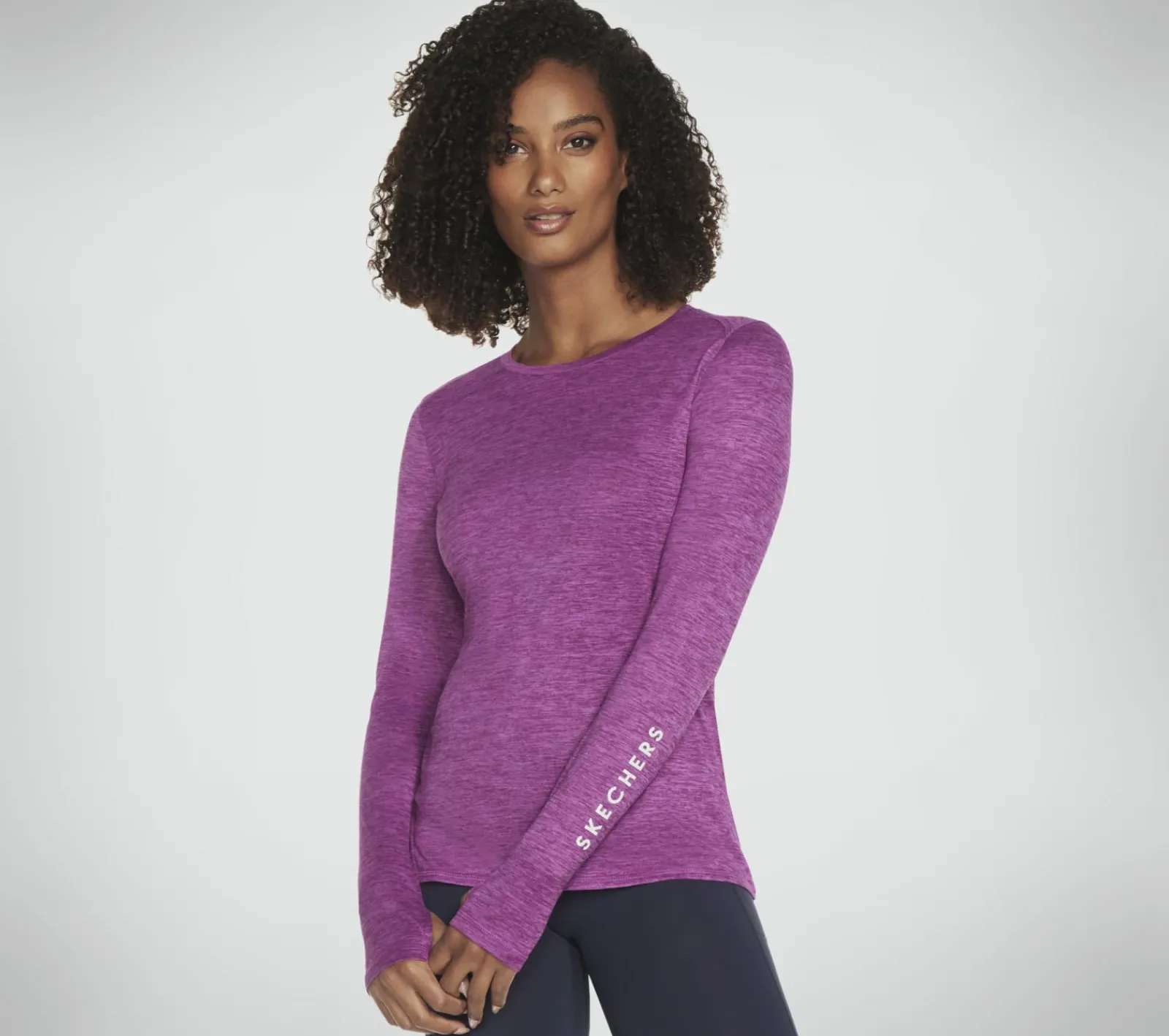 Partes De Cima|Partes De Cima-SKECHERS GO DRI Swift LS Crew VIOLET