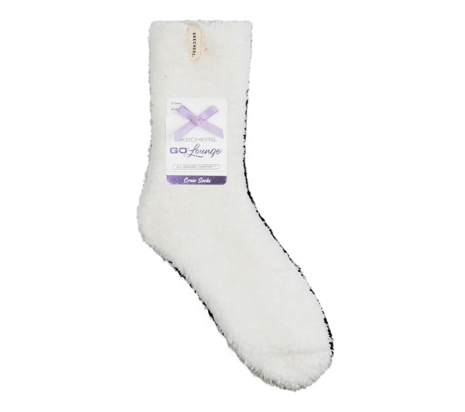 Acessórios-SKECHERS GO LOUNGE Furry Crew Socks - 2 Pack BRANCO / PRETO