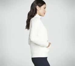 Partes De Cima|Partes De Cima-SKECHERS GO LUXE Rib 1/4 Zip BRANCO SUJO