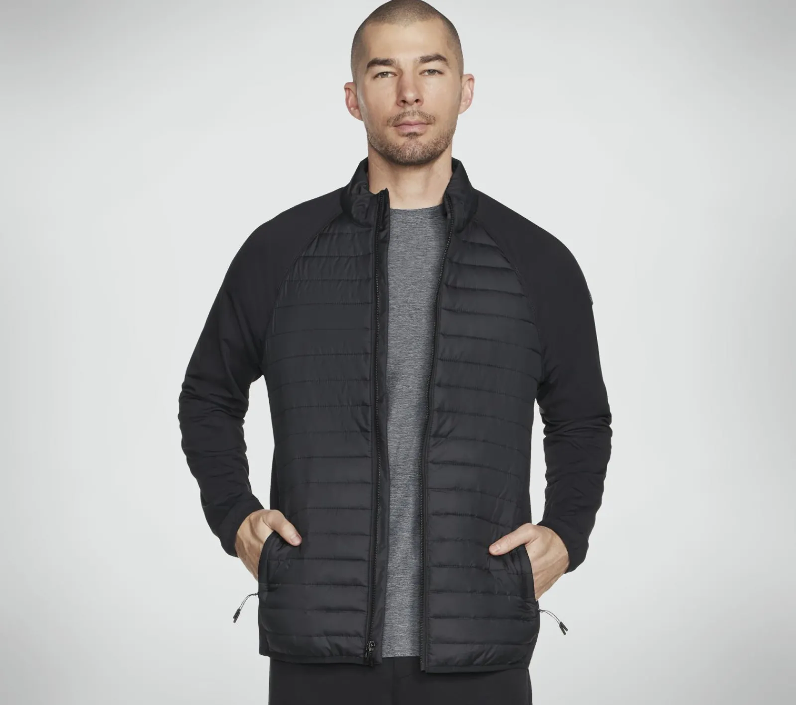 Partes De Cima|Partes De Cima-SKECHERS GO SHIELD Hybrid Jacket PRETO