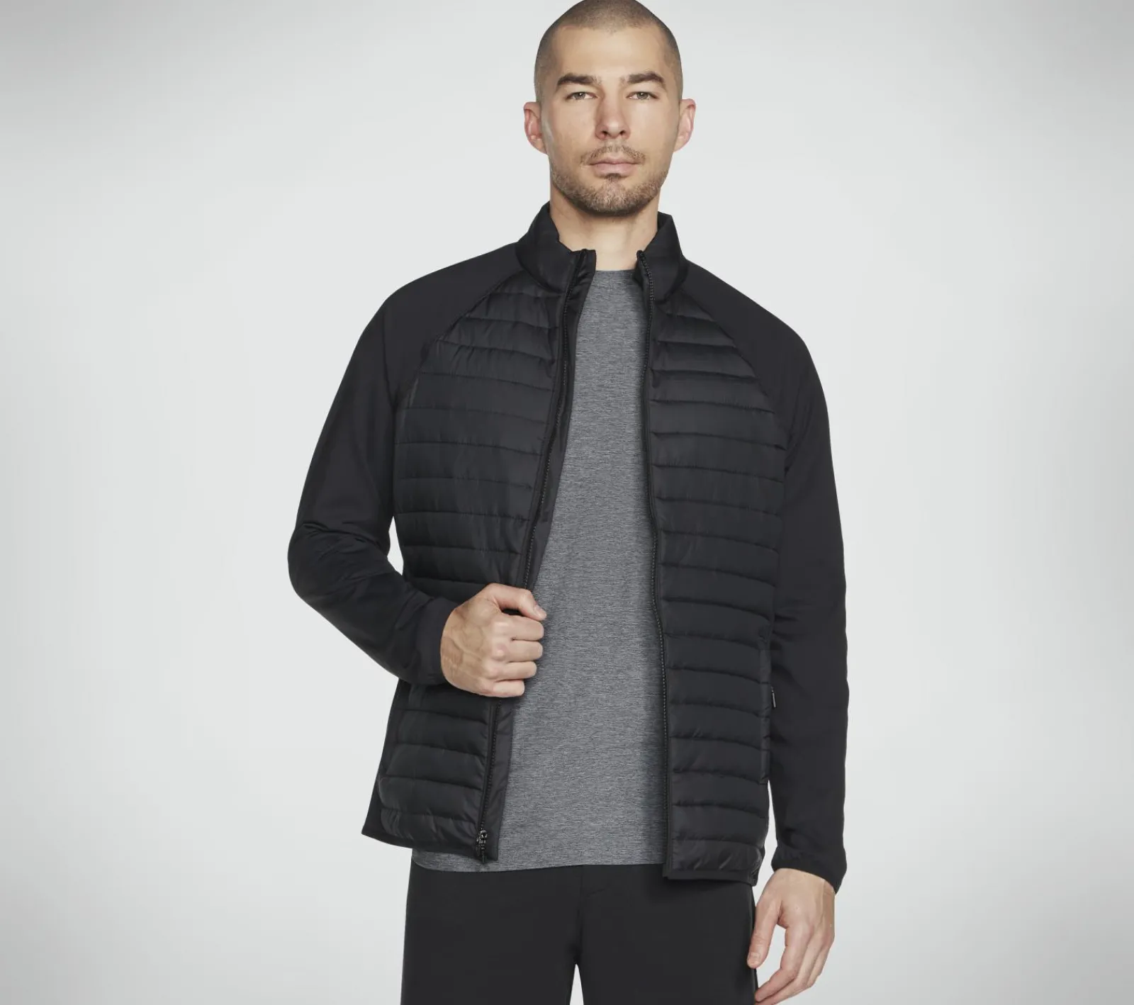 Partes De Cima|Partes De Cima-SKECHERS GO SHIELD Hybrid Jacket PRETO