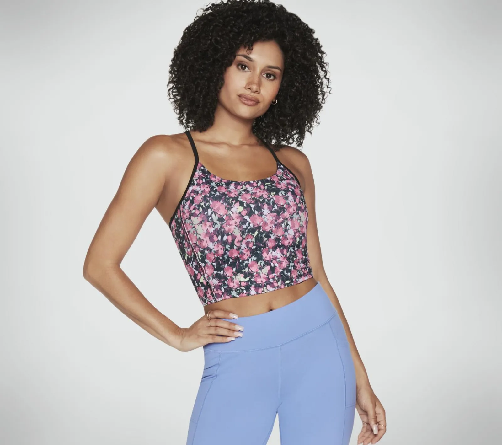 Partes De Cima|Partes De Cima-SKECHERS GO STRETCH Fantasy Fields Racerback Bra PRETO / VERMELHO / AZUL