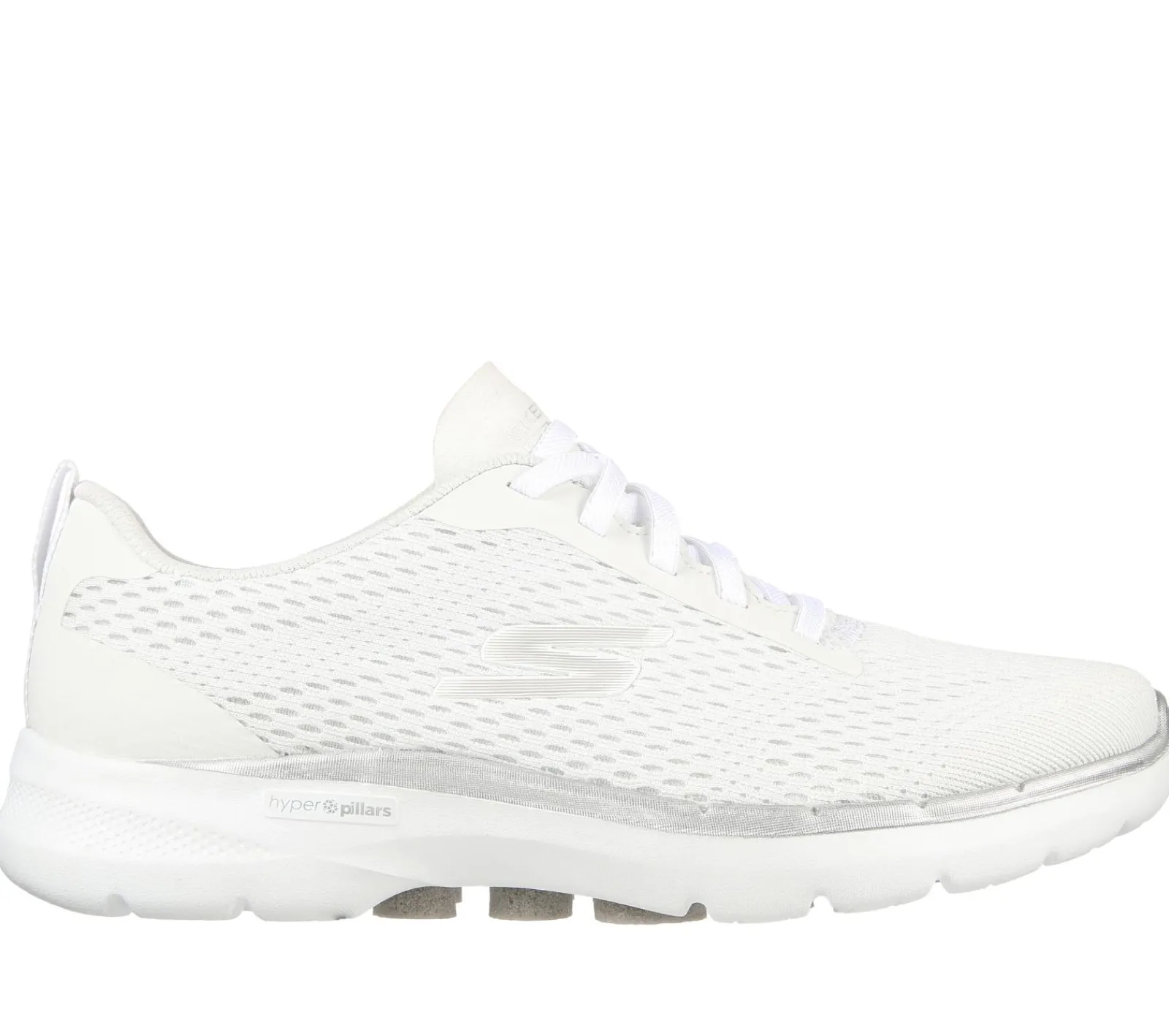 Calçado Sem Atacadores|Sapatilhas-SKECHERS GO WALK 6 - Bold Vision BRANCO