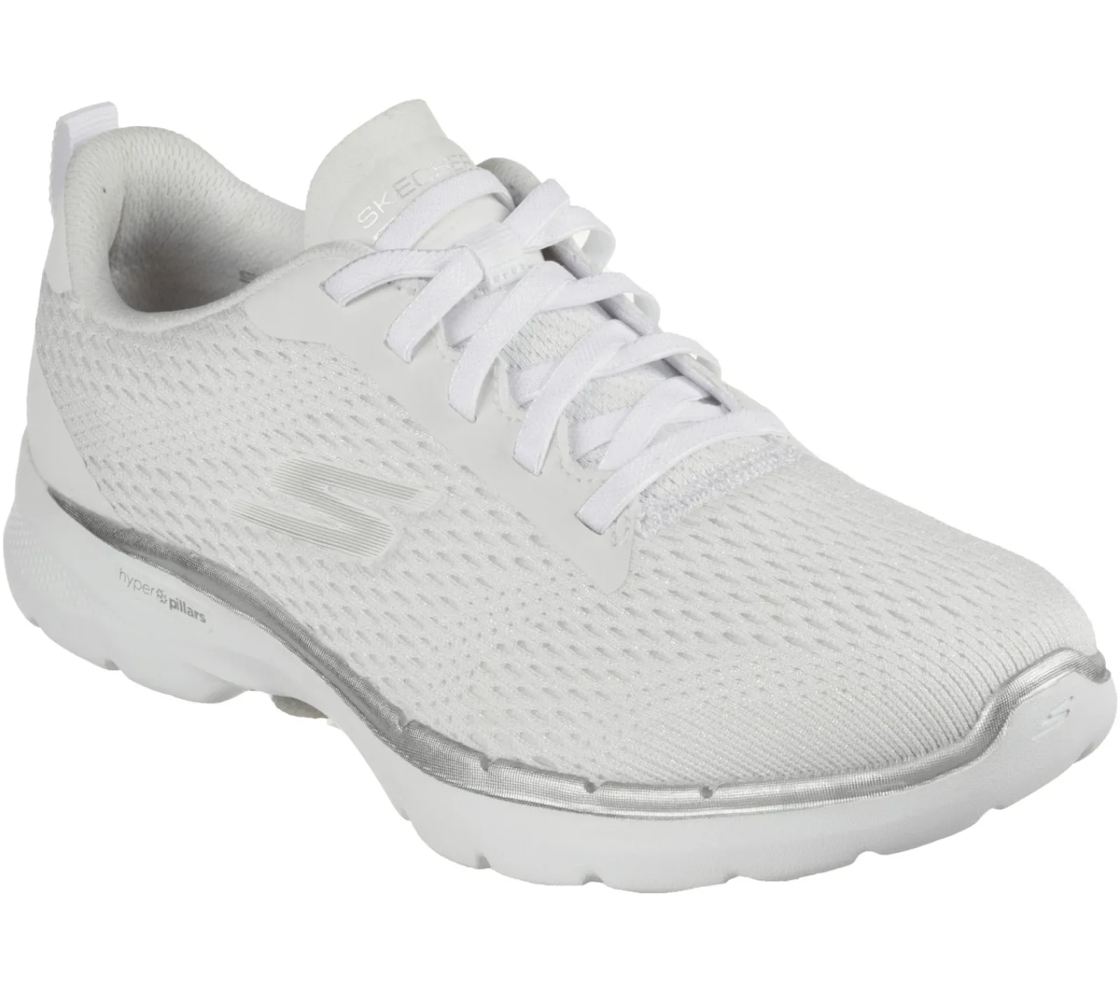 Calçado Sem Atacadores|Sapatilhas-SKECHERS GO WALK 6 - Bold Vision BRANCO