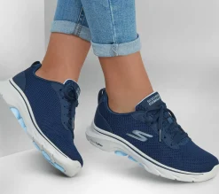Com Atacadores|Sapatilhas-SKECHERS GO WALK 7 - Clear Path NAVY / AZUL CLARO