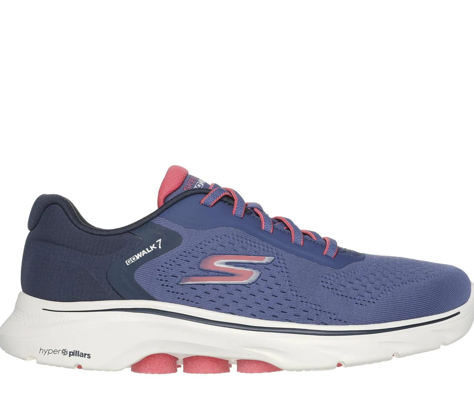 Calçado Sem Atacadores|Sapatilhas-SKECHERS GO WALK 7 - Cosmic Waves NAVY / CORAL