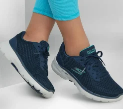 Com Atacadores|Sapatilhas-SKECHERS GO WALK 6 - Iconic Vision NAVY / TURQUESA