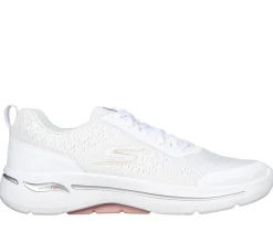 Com Atacadores|Sapatilhas-SKECHERS GO WALK Arch Fit - Uptown Summer BRANCO / ROSA CLARO