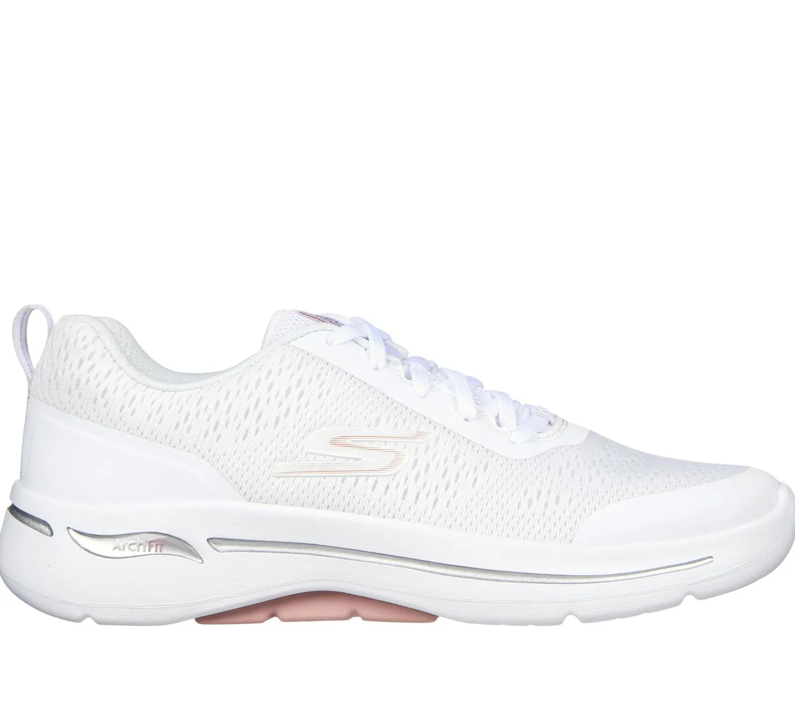 Com Atacadores|Sapatilhas-SKECHERS GO WALK Arch Fit - Uptown Summer BRANCO / ROSA CLARO