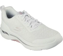 Com Atacadores|Sapatilhas-SKECHERS GO WALK Arch Fit - Uptown Summer BRANCO / ROSA CLARO