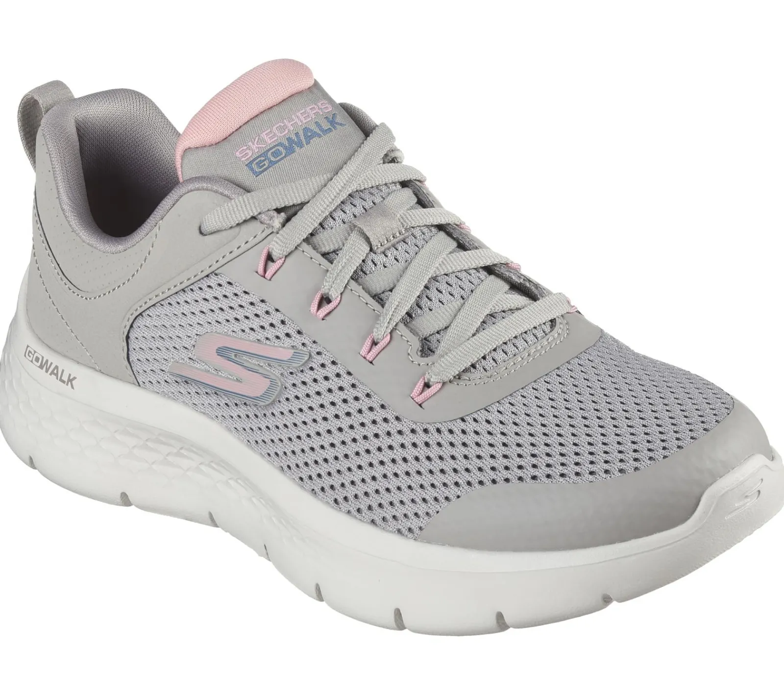Com Atacadores|Sapatilhas-SKECHERS GO WALK Flex - Caley TAUPE / ROSA
