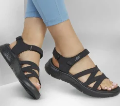 Sandálias-SKECHERS GO WALK FLEX Sandal - Sunshine PRETO