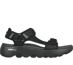 Sandálias-SKECHERS GO WALK Massage Fit Sandal PRETO / CINZENTO