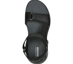 Sandálias-SKECHERS GO WALK Massage Fit Sandal PRETO / CINZENTO