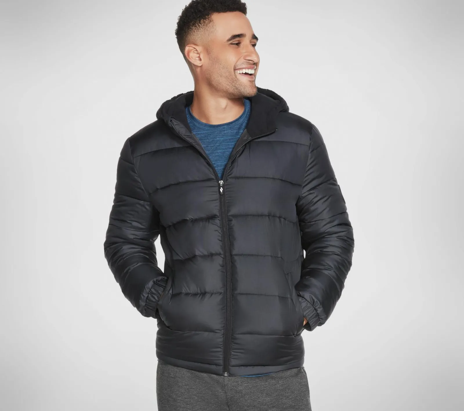 Partes De Cima|Partes De Cima-SKECHERS GO WALK Parkway Hooded Puffer PRETO