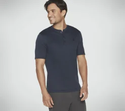 Partes De Cima|Partes De Cima-SKECHERS GOKNIT Pique Short Sleeve Henley NAVY