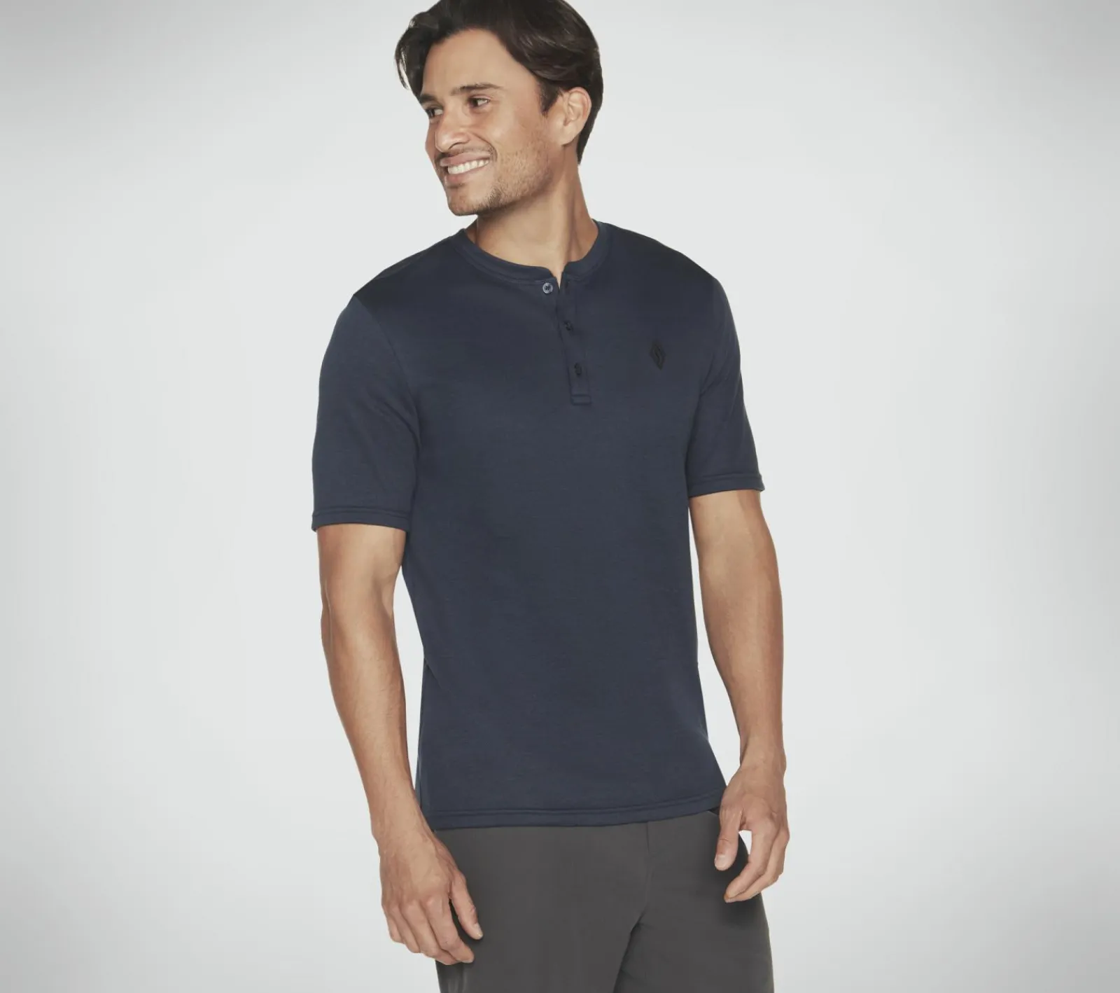 Partes De Cima|Partes De Cima-SKECHERS GOKNIT Pique Short Sleeve Henley NAVY