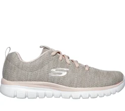 Com Atacadores|Sapatilhas Casuais-SKECHERS Graceful - Twisted Fortune NATURAL / CORAL