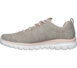 Com Atacadores|Sapatilhas Casuais-SKECHERS Graceful - Twisted Fortune NATURAL / CORAL