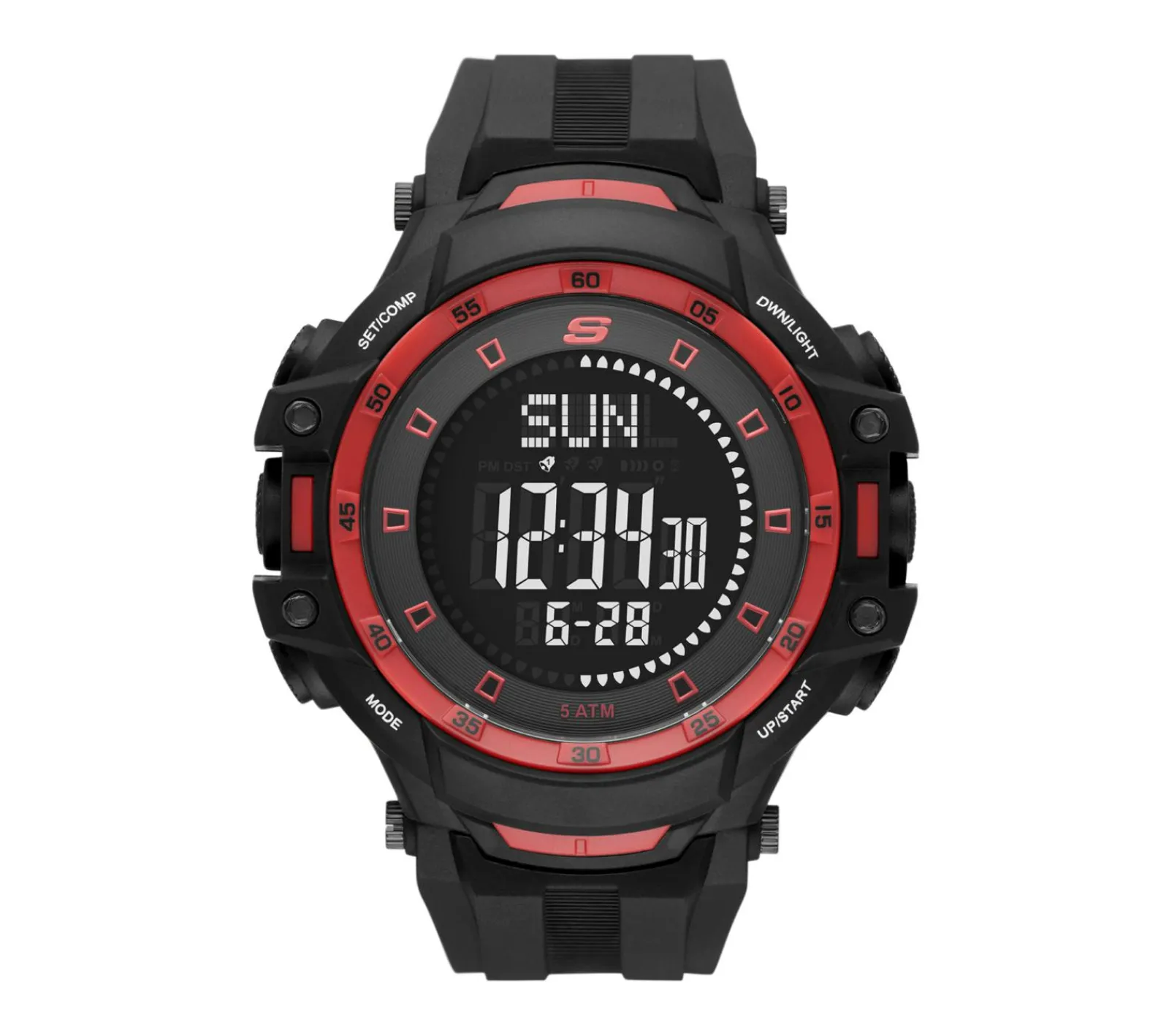 Relógios|Acessórios-SKECHERS Grandpoint Black & Red Watch PRETO