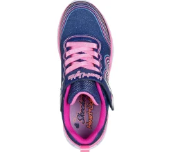 Calçado Sem Atacadores|Luzes-SKECHERS Heart Lights - Retro Hearts NAVY / MULTICOR