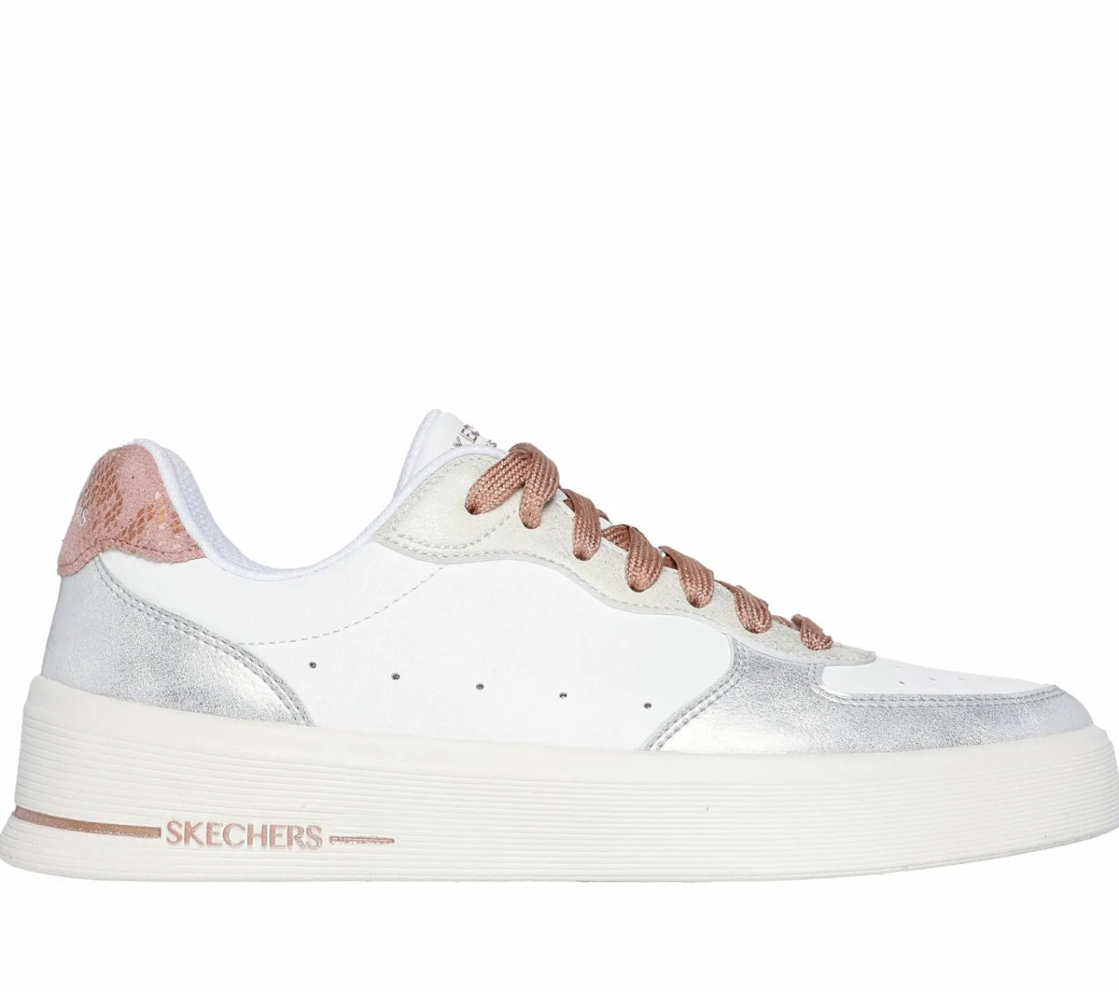 Com Atacadores|Sapatilhas Casuais-SKECHERS Hiland - Soft Metals BRANCO / MULTICOR
