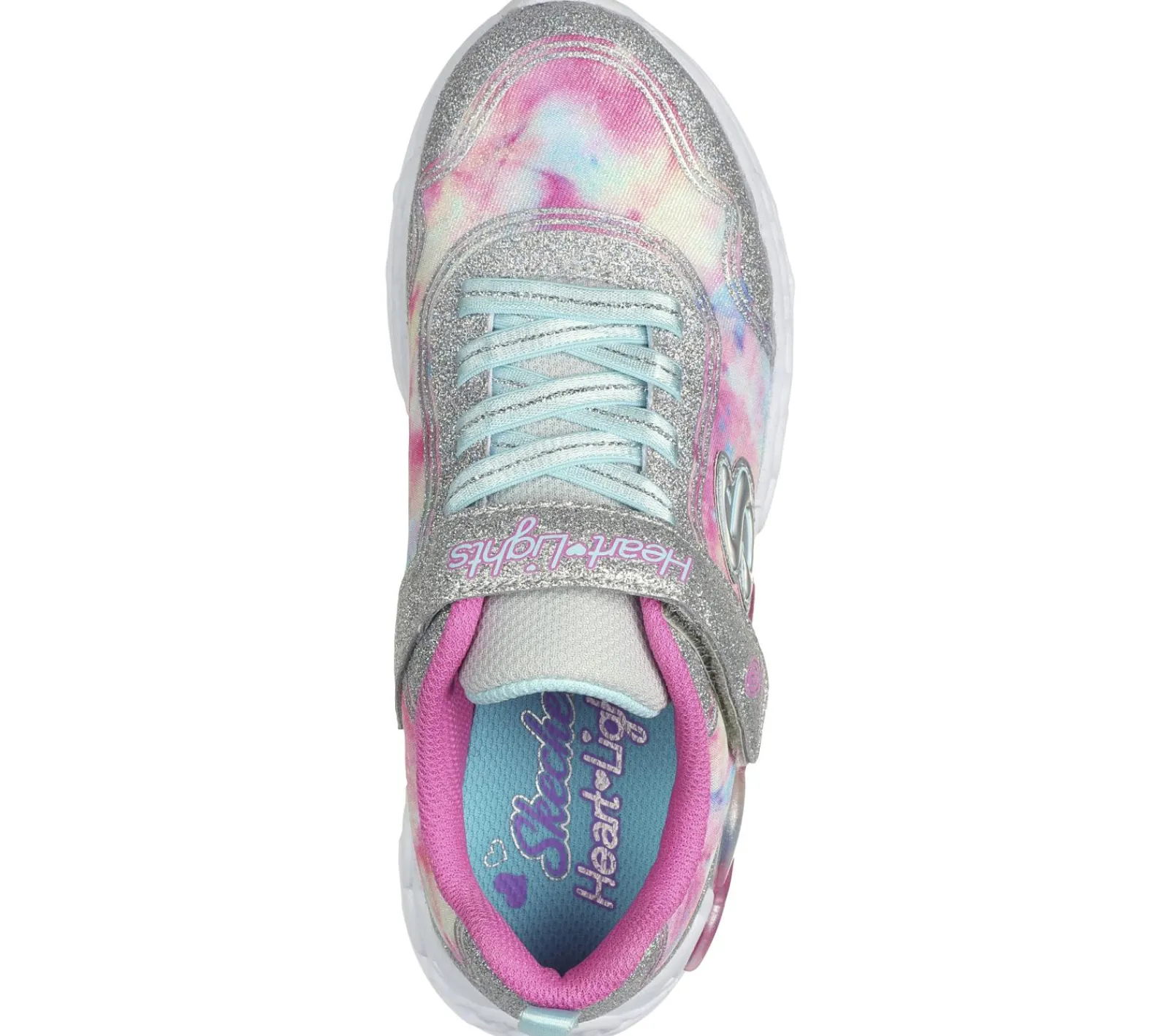 Luzes|Sapatilhas-SKECHERS Infinite Heart Lights - Color Lovin PRATEADO / MULTICOR
