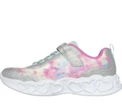 Luzes|Sapatilhas-SKECHERS Infinite Heart Lights - Color Lovin PRATEADO / MULTICOR