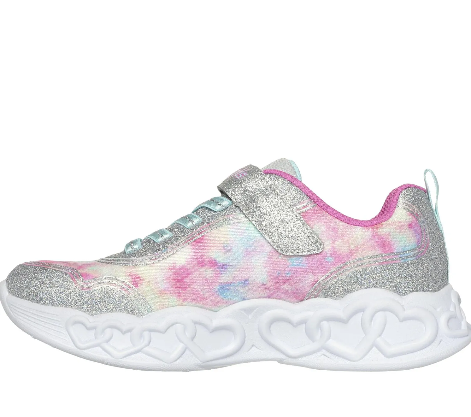 Luzes|Sapatilhas-SKECHERS Infinite Heart Lights - Color Lovin PRATEADO / MULTICOR