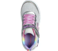 Calçado Sem Atacadores|Luzes-SKECHERS Infinite Heart Lights - Love Prism PRATEADO / MULTICOR