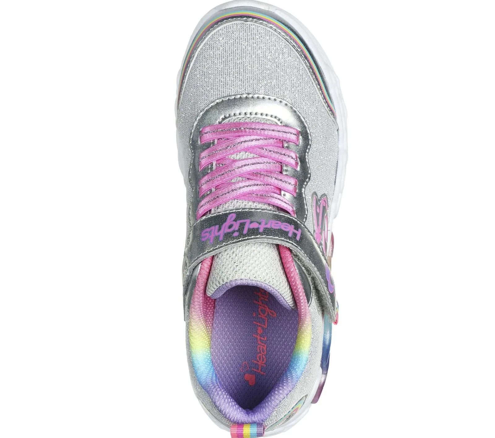 Calçado Sem Atacadores|Luzes-SKECHERS Infinite Heart Lights - Love Prism PRATEADO / MULTICOR