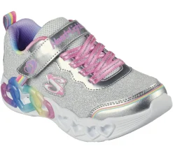 Calçado Sem Atacadores|Luzes-SKECHERS Infinite Heart Lights - Love Prism PRATEADO / MULTICOR