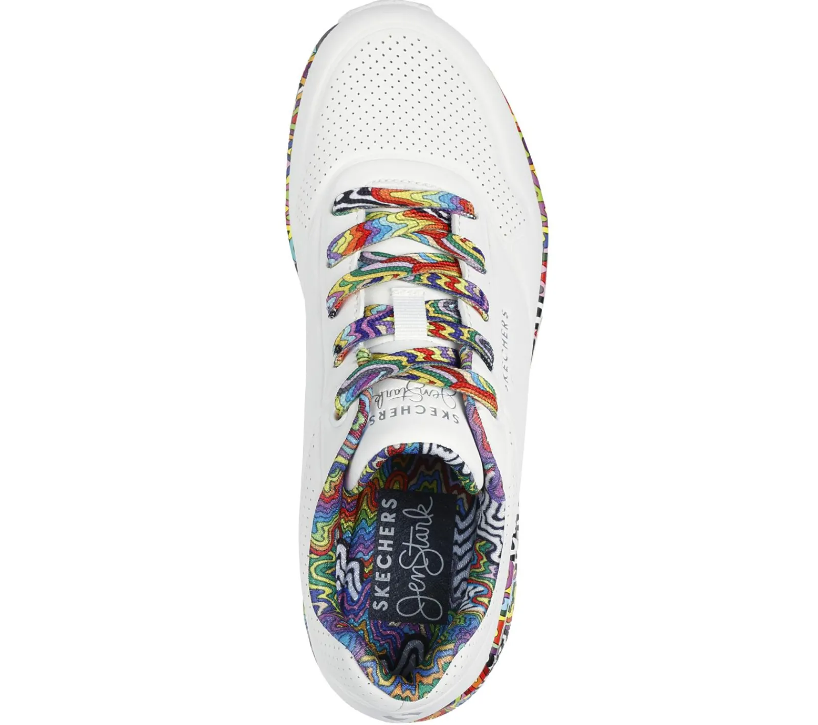 Sapatilhas Casuais-SKECHERS Jen Stark: Uno - Mini Drip BRANCO / MULTICOR