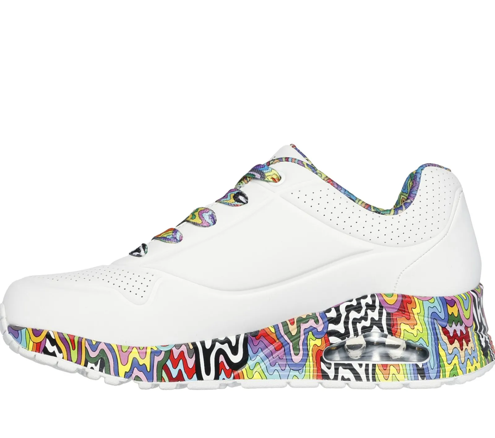 Sapatilhas Casuais-SKECHERS Jen Stark: Uno - Mini Drip BRANCO / MULTICOR