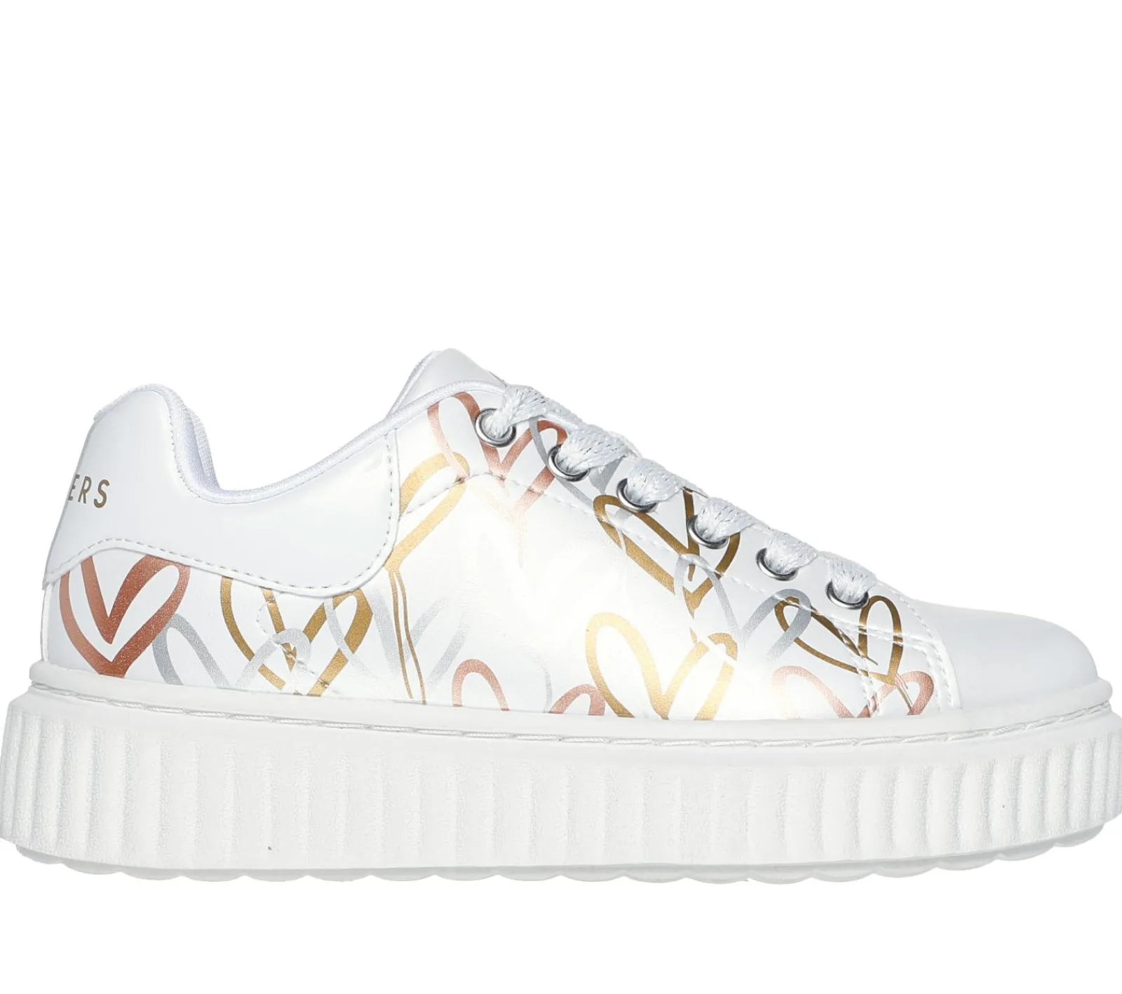 Sapatilhas-SKECHERS JGoldcrown: Hi Ridge BRANCO / DOURADO