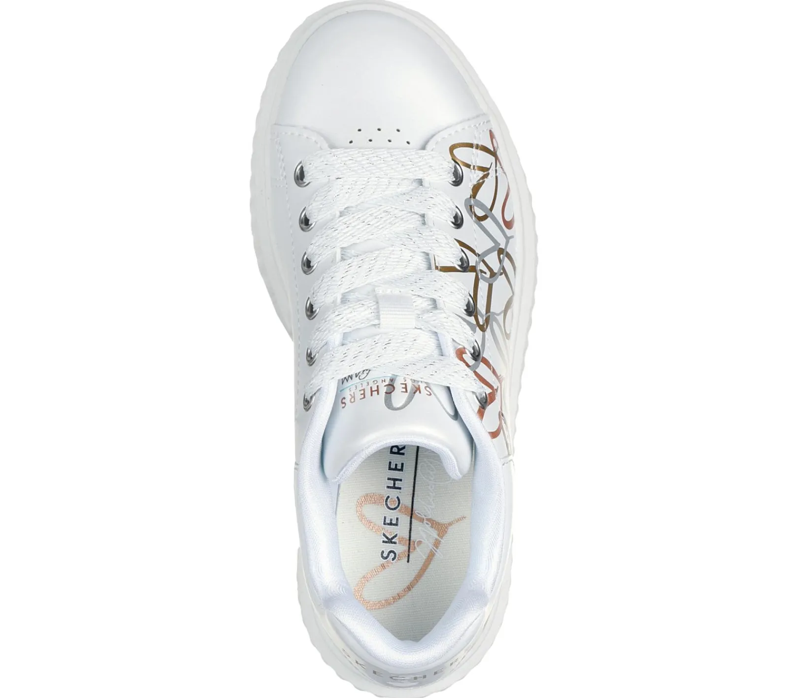 Sapatilhas-SKECHERS JGoldcrown: Hi Ridge BRANCO / DOURADO