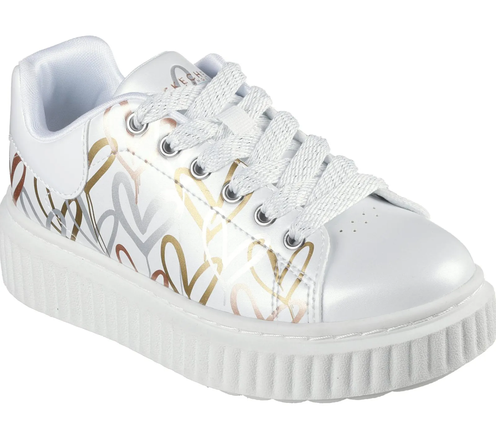 Sapatilhas-SKECHERS JGoldcrown: Hi Ridge BRANCO / DOURADO