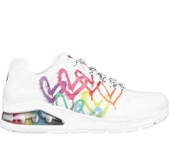 Com Atacadores|Sapatilhas Casuais-SKECHERS JGoldcrown: Uno 2 - Floating Love BRANCO