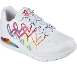 Com Atacadores|Sapatilhas Casuais-SKECHERS JGoldcrown: Uno 2 - Floating Love BRANCO