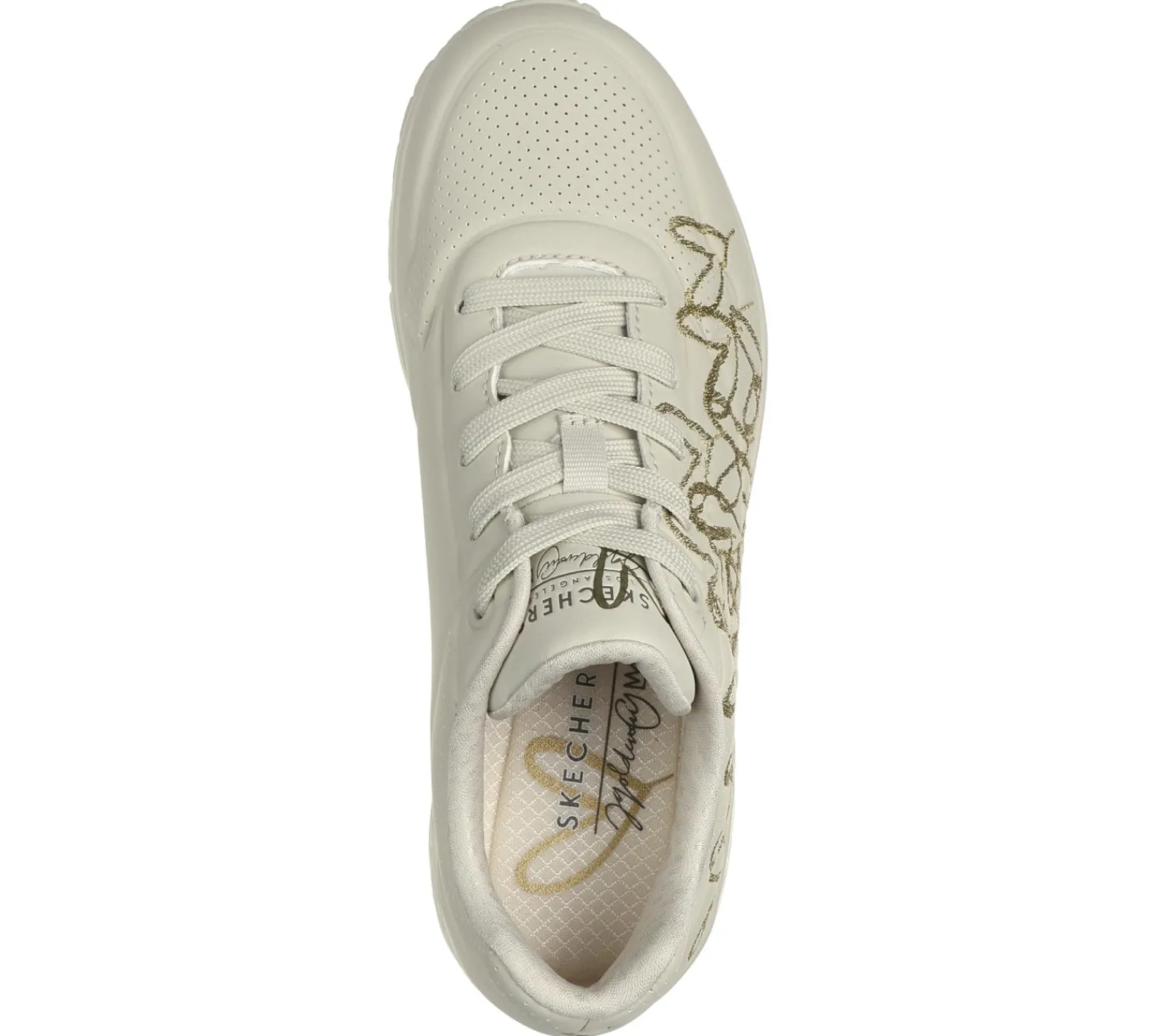 Com Atacadores|Sapatilhas Casuais-SKECHERS JGoldcrown: Uno - Golden Heart NATURAL / DOURADO