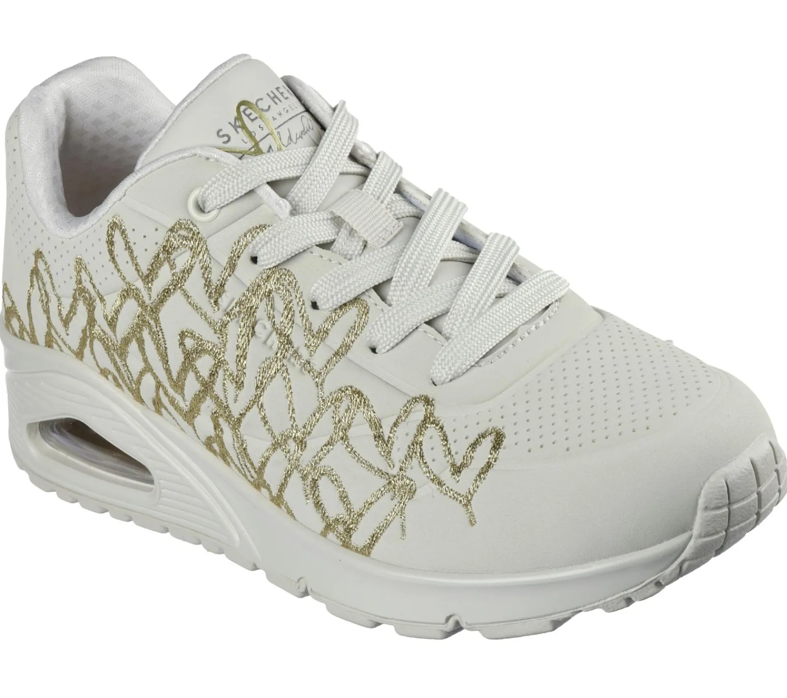 Com Atacadores|Sapatilhas Casuais-SKECHERS JGoldcrown: Uno - Golden Heart NATURAL / DOURADO