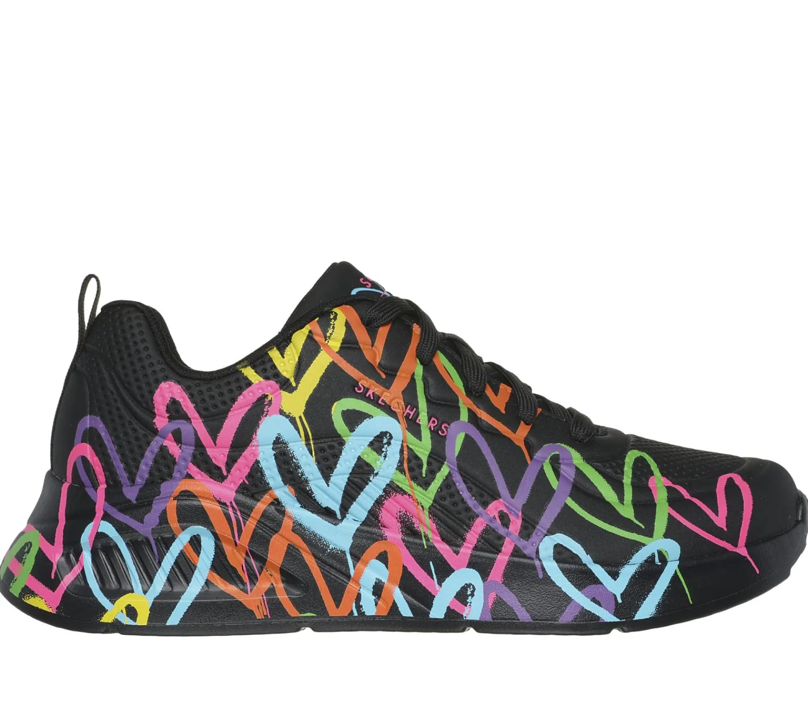 Com Atacadores|Sapatilhas Casuais-SKECHERS JGoldcrown: Uno Lite - Heart Of Hearts PRETO / MULTICOR