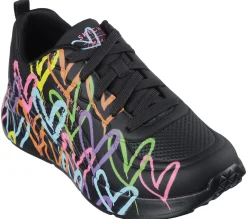 Com Atacadores|Sapatilhas Casuais-SKECHERS JGoldcrown: Uno Lite - Heart Of Hearts PRETO / MULTICOR