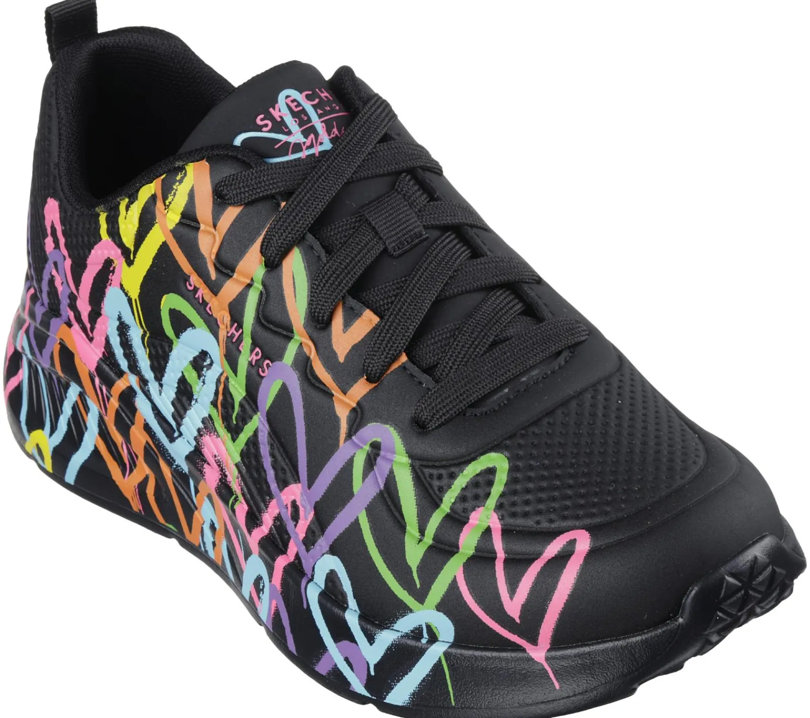 Com Atacadores|Sapatilhas Casuais-SKECHERS JGoldcrown: Uno Lite - Heart Of Hearts PRETO / MULTICOR