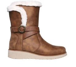 Calçado Sem Atacadores|Botas-SKECHERS Keepsakes Wedge - Snow Kiss CASTANHO CLARO