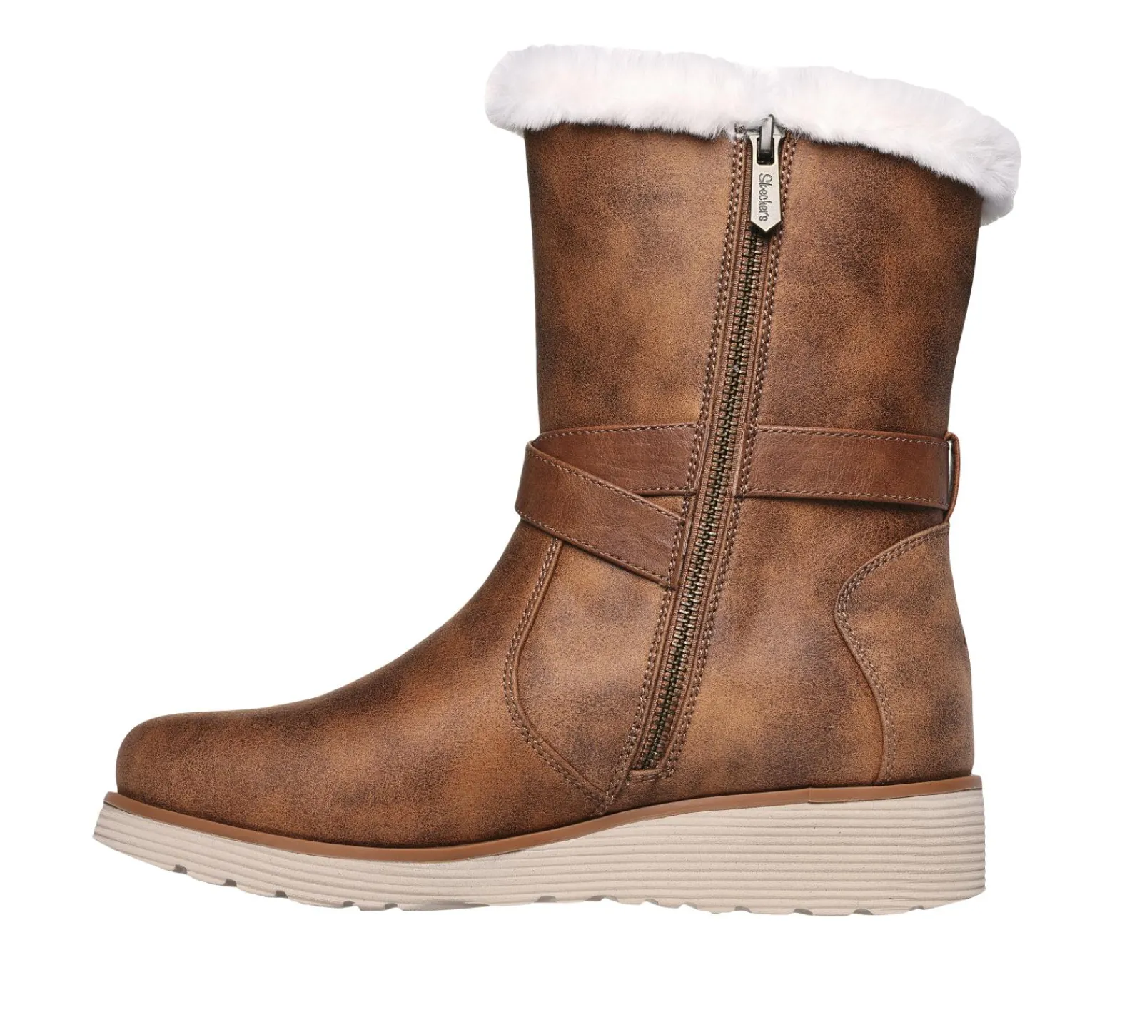 Calçado Sem Atacadores|Botas-SKECHERS Keepsakes Wedge - Snow Kiss CASTANHO CLARO